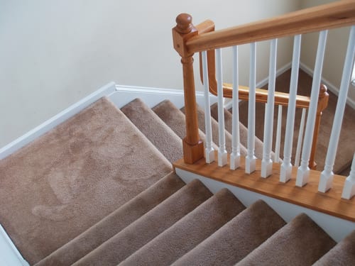 Covering stairs with carpet