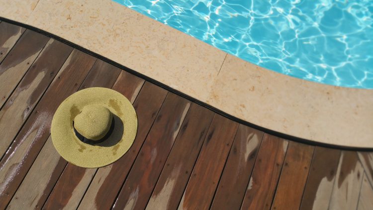 Swimming pool maintenance wood