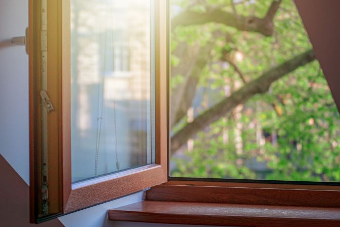 Wooden window frames